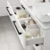 Omaha Gloss White Wall Hung Drawer Vanity with Marble Top & Curved Counter Top Basin 1200mm - Black Accents