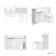 Sicily Fluted Coastal White Combination Vanity Basin and Aruba Toilet 1200mm - Black Accents