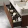 Malta Fluted Black Walnut Double Wall Hung Drawer Vanity with Marble Top & Marin Basin 1200mm