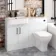 Harper Gloss White Combination Vanity Basin with Marble Top & Atlanta Toilet 1200mm - Black Accents