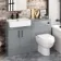 Harper Stone Grey Combination Vanity Basin and Seattle Toilet 1200mm - Black Accents