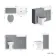 Monaco Dove Grey Combination Vanity Basin and Hudson Toilet with Wooden Seat 1200mm - Brass Knurled Handles
