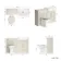 Monaco Chalk White Combination Vanity Traditional Basin and Hudson Toilet with Wooden Seat 1200mm - Brass Knurled Handles