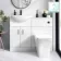 Quartz Gloss White Combination Vanity Basin and Houston Toilet 1050mm - Black Accents