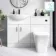Quartz Gloss White Combination Vanity Basin and Houston Toilet 1150mm - Black Accents