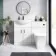 Quartz Gloss White Combination Vanity Basin and Houston Toilet 1150mm - Black Accents