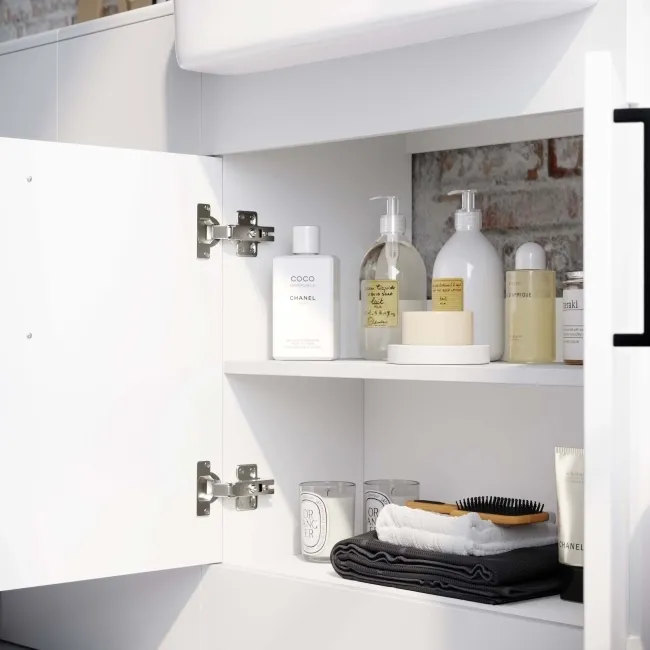 Harper Gloss White Combination Vanity Basin and Atlanta Toilet 1500mm - Black Accents