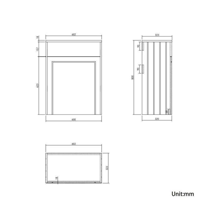 Monaco Chalk White Basin Vanity and Back To Wall Toilet Unit 1200mm (Excludes Pan & Cistern) - Brass Knurled Handles