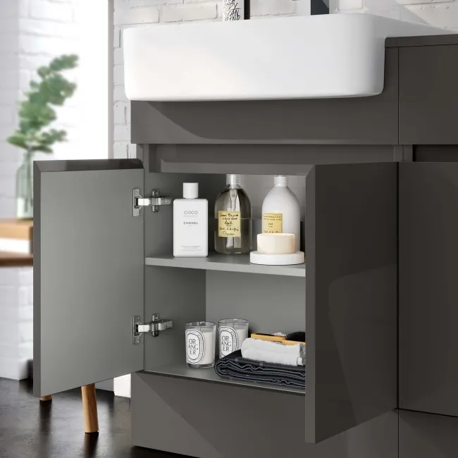 Foster Tungsten Grey Basin Vanity and Back To Wall Toilet Unit 1200mm - Excludes Toilet