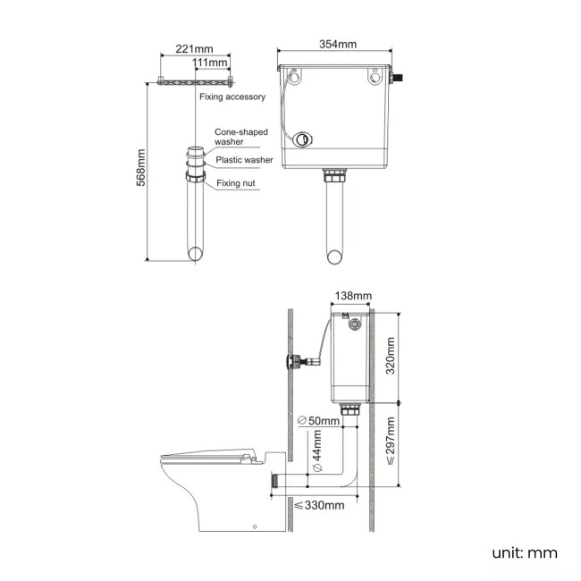 Quartz Gloss White Combination Vanity Basin and Austin Toilet 950mm - Black Accents