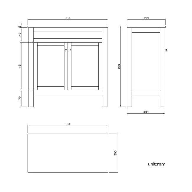 Bermuda Dove Grey Vanity 800mm