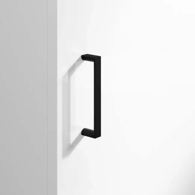 Quartz Gloss White Combination Vanity Basin and Houston Toilet 950mm - Black Accents