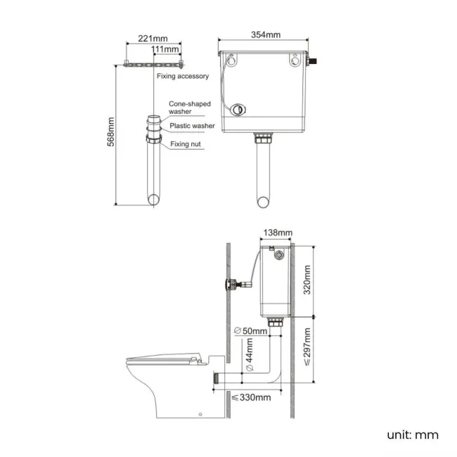 Quartz Gloss White Combination Vanity Basin and Houston Toilet 950mm - Black Accents