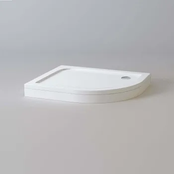 London Offset Quadrant Stone Shower Tray 1000x800mm - Right Handed & Riser Kit