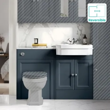 Monaco Inky Blue Combination Vanity Traditional Basin with Marble Top 1200mm (Excludes Pan & Cistern)