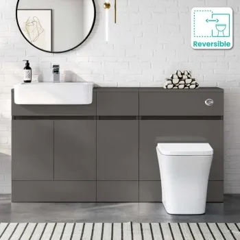 Foster Tungsten Grey Combination Vanity Basin and Houston Toilet 1500mm