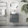 Corsica Storm Grey Wall Hung Drawer Vanity with Oval Counter Top Basin 600mm