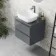 Corsica Storm Grey Wall Hung Drawer Vanity with Curved Counter Top Basin 600mm