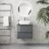 Corsica Storm Grey Wall Hung Drawer Vanity with Curved Counter Top Basin 600mm