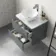 Corsica Storm Grey Wall Hung Drawer Vanity with Marble Top & Round Counter Top Basin 600mm