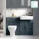 Monaco Inky Blue Combination Vanity Basin with Marble Top & Atlanta Toilet 1200mm
