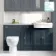 Monaco Inky Blue Combination Vanity Traditional Basin with Marble Top and Seattle Toilet 1500mm