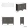 Bermuda Graphite Grey Cabinet with Marble Top 1200mm Excludes Counter Top Basins - Brass Knurled Handles