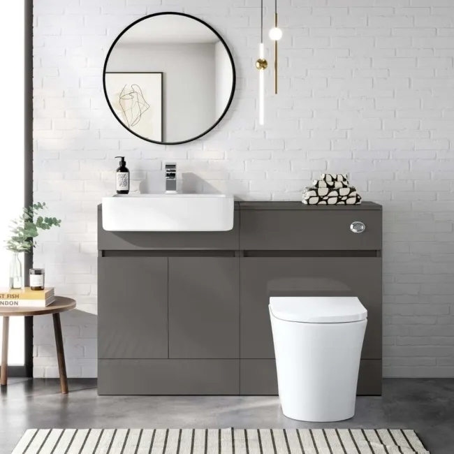 Foster Tungsten Grey Combination Vanity Basin and Tucson Toilet 1200mm
