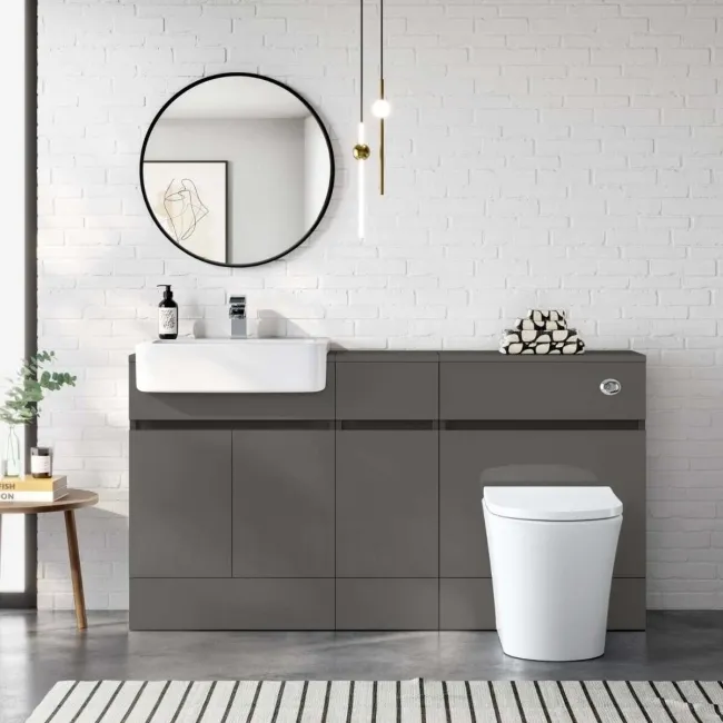 Foster Tungsten Grey Combination Vanity Basin and Tucson Toilet 1500mm