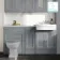 Monaco Dove Grey Combination Vanity Traditional Basin with Marble Top 1500mm (Excludes Pan & Cistern)