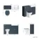 Monaco Inky Blue Combination Vanity Basin and Hudson Toilet with Wooden Seat 1200mm