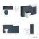 Monaco Inky Blue Combination Vanity Basin and Hudson Toilet with Wooden Seat 1500mm