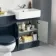 Monaco Inky Blue Combination Vanity Basin with Marble Top & Hudson Toilet with Wooden Seat 1200mm