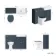 Monaco Inky Blue Combination Vanity Traditional Basin and Hudson Toilet with Wooden Seat 1200mm