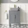 Bermuda Dove Grey Cabinet 600mm Excludes Counter Top Basin - Brass Knurled Handles