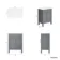 Bermuda Dove Grey Cabinet with Marble Top 600mm Excludes Counter Top Basin - Brass Knurled Handles