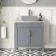 Bermuda Dove Grey Cabinet with Marble Top 800mm Excludes Counter Top Basin - Brass Knurled Handles