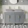 Bermuda Dove Grey Cabinet with Marble Top 1200mm Excludes Counter Top Basins - Brass Knurled Handles