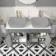 Bermuda Dove Grey Cabinet with Marble Top 1200mm Excludes Counter Top Basins - Brass Knurled Handles