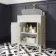 Bermuda Chalk White Cabinet with Marble Top 600mm - Excludes Counter Top Basin - Brass Knurled Handles