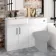Harper Gloss White Basin Vanity and Back To Wall Toilet Unit 1200mm - Black Accents