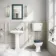 Hudson Traditional Low-Level Toilet With Midnight Green Seat & Pedestal Basin - Single Tap Hole