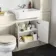 Monaco Chalk White Combination Vanity Basin and Hudson Toilet with Wooden Seat 1200mm
