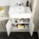 Monaco Chalk White Combination Vanity Basin and Hudson Toilet with Wooden Seat 1500mm