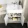 Monaco Chalk White Combination Vanity Basin with Marble Top and Hudson Toilet with Wooden Seat 1500mm