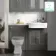 Monaco Graphite Grey Combination Vanity Traditional Basin with Marble Top 1200mm (Excludes Pan & Cistern)