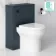 Inky Blue Slimline Back To Wall Unit and Denver Toilet - Black Accents