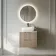 Crete Fluted Apex Oak Wall Hung Drawer Vanity with Marble Top & Curved Basin 600mm