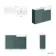 Monaco Midnight Green Combination Vanity Basin with Marble Top 1200mm (Excludes Pan & Cistern)