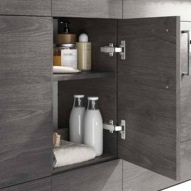 Harper Charcoal Elm Combination Vanity Basin with Marble Top & Boston Toilet 1500mm